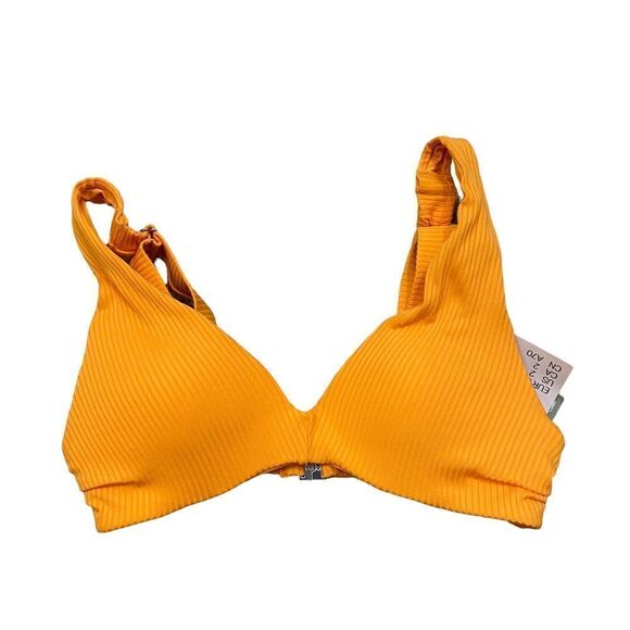 New With Tags H&M Ribbed Orange Push Up‎ Padded Bikini Top Size 2 - Picture 6 of 12